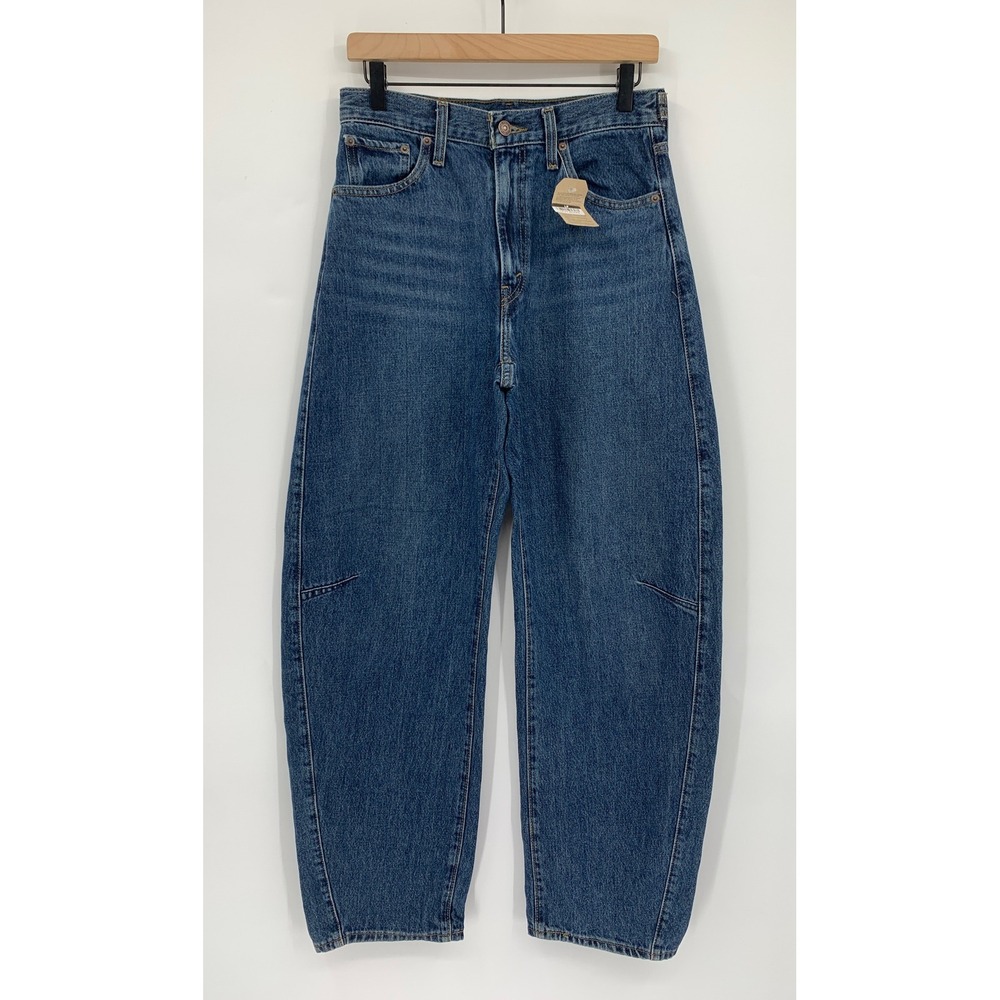 Levi Cinch Barrel Jeans Women 28 Blue Medium Wash Wide Leg Denim Pants NEW